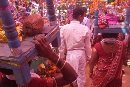 VIDEO: गढ़फुलझर में गोंड आदिवासी समाज के गौरी-गौरा बिहाव में जुटे हजारों