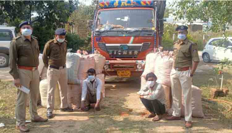 गांजा तस्करी: ओडिशा से दाखिल ट्रक से 1 करोड़ 40 लाख का गांजा बरामद