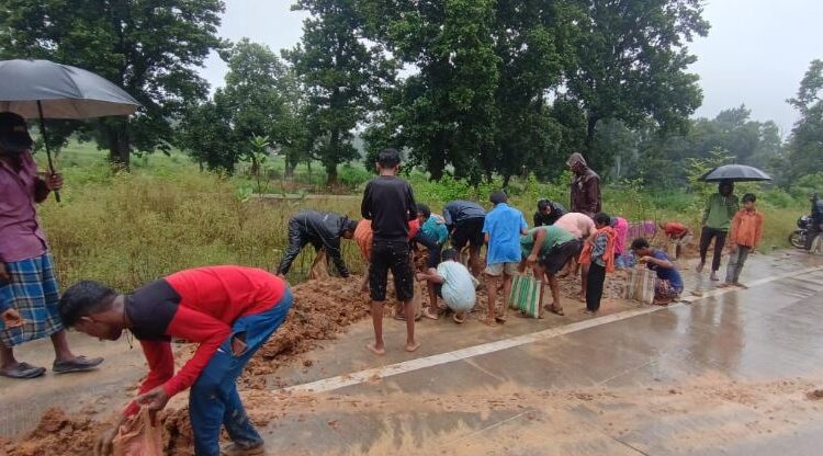 सड़क पर मछली, तीन क्विंटल ले भागे लोग